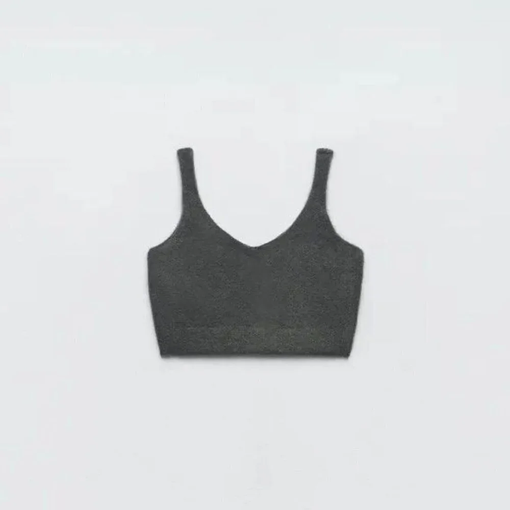 Zara knit grey crop top SIZE S  5536/006/916